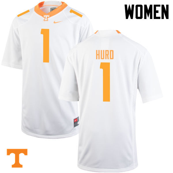 Women #1 Jalen Hurd Tennessee Volunteers College Football Jerseys-White - Click Image to Close